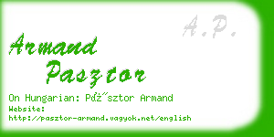 armand pasztor business card